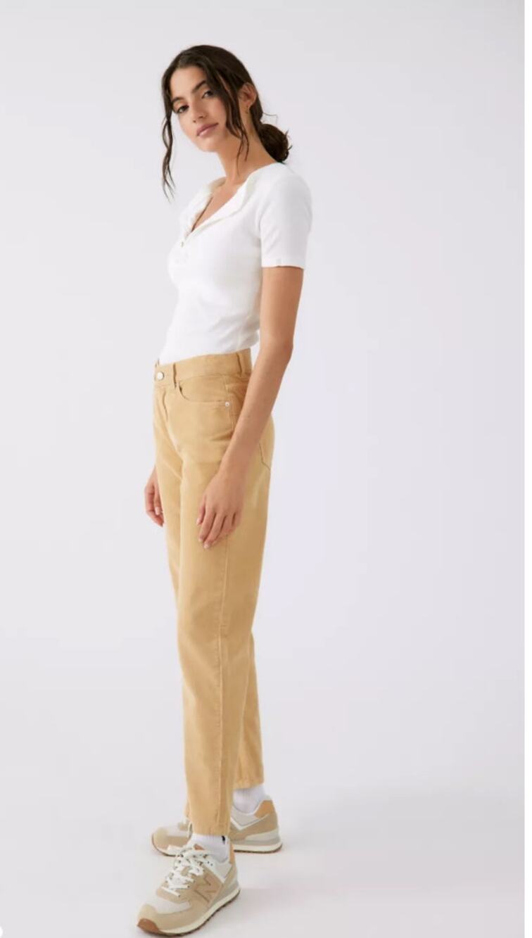 BDG Corduroy Pant Straight Leg Mid Rise Tapered Ankle Tan Women's Size 29